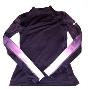 Nike pro hyperwarm pullover purple ombré